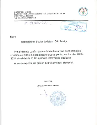 Plan de Școlarizare 2023-2024